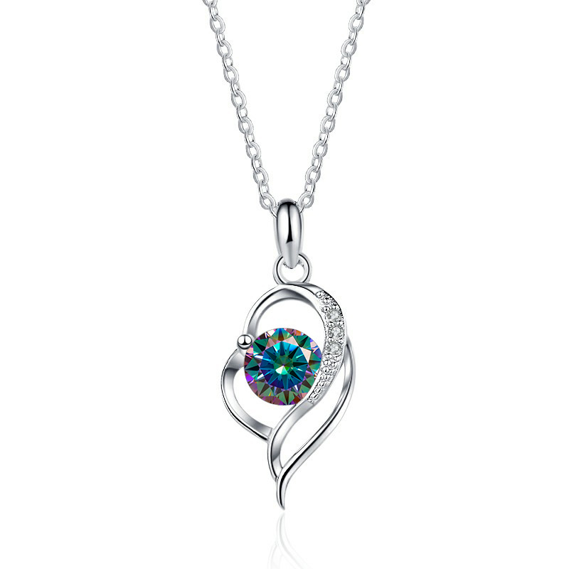 Tancise Real Halskette mit Moissanit-Anhänger in Herzform, für Damen, aus Sterlingsilber, funkelnd, für Hochzeit, Party, Edler Schmuck_voghion.com
