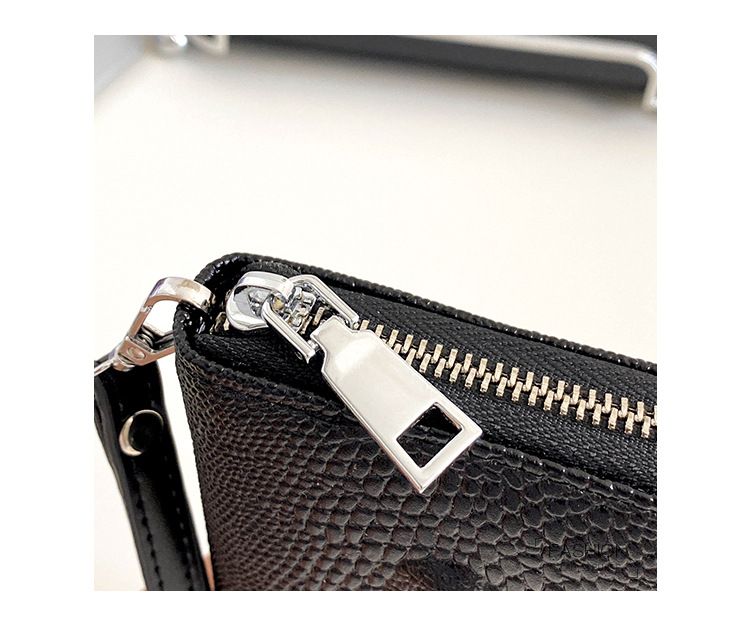 Bolsos para hombre, nuevo bolso de mano grande con estampado de cocodrilo, de un solo tirador, con múltiples ranuras para tarjetas y gran capacidad, con cremallera para teléfono móvil, moderno._voghion.com