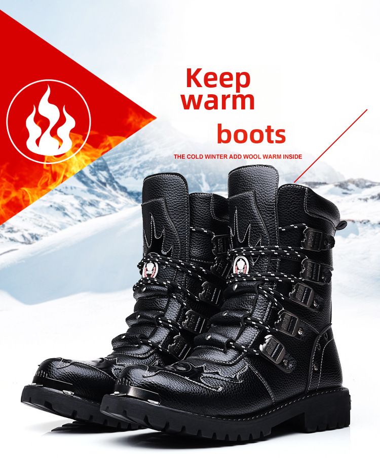 Mid Boots Martin Boots Heren High Top Britse Stijl Big Head Werkkleding Laarzen Motorlaarzen Mode Laarzen Herenschoenen_voghion.com