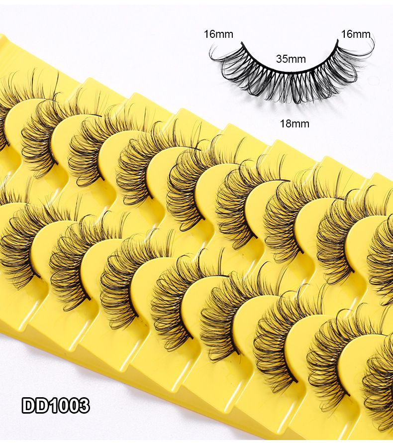 New 10 Pairs Of Boxed False Eyelashes Natural Soft Thick Eyelashes Artificial Chemical Fiber Eyelashes_voghion.com