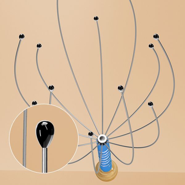 1pc Silver Octopus Head Massager For Massaging And Scratching Head; Soul Extractor; For Scratching Back And Scalp_voghion.com