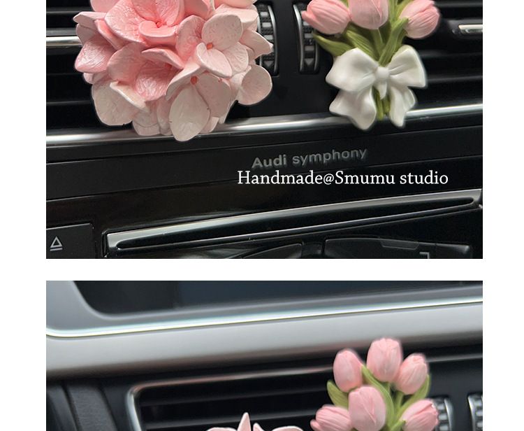 Pink Embroidered Ball Float Carrying Aromatherapy Stones Girls, Interior Accessories For Cars, Air Vents, Instagram_voghion.com