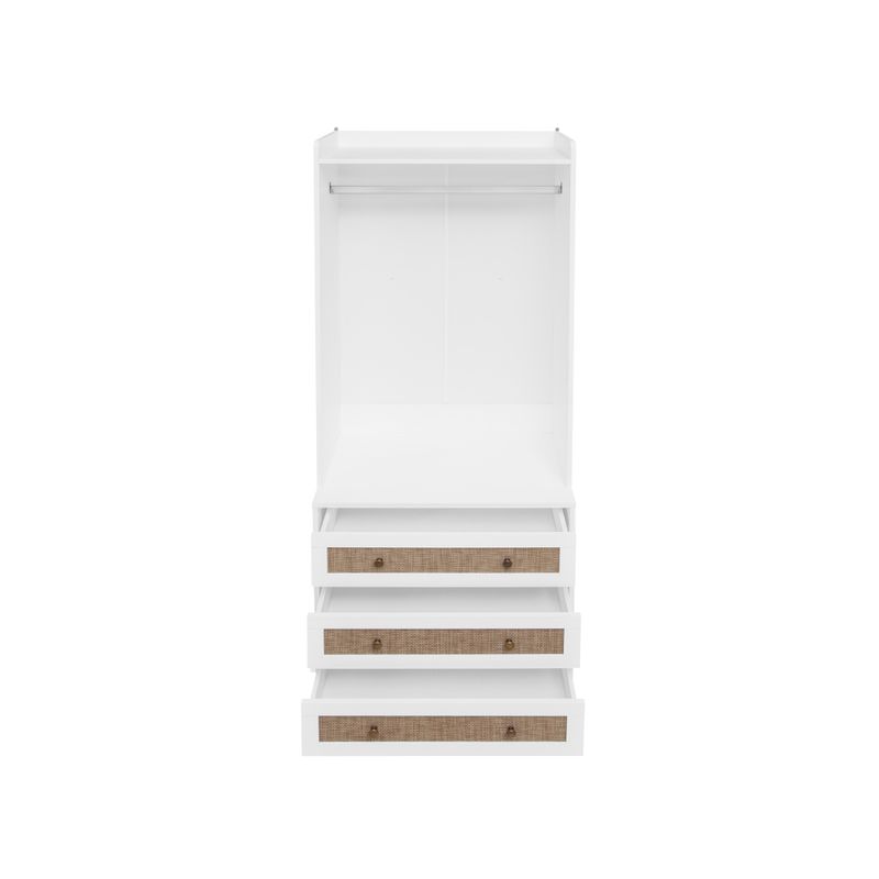 1PC Weißer Kleiderschrank Mit Drei Schubladen – Garderobe Mit , Schlafzimmer, Arbeitszimmer Oder Büro.Maße:70*48*180cm_voghion.com