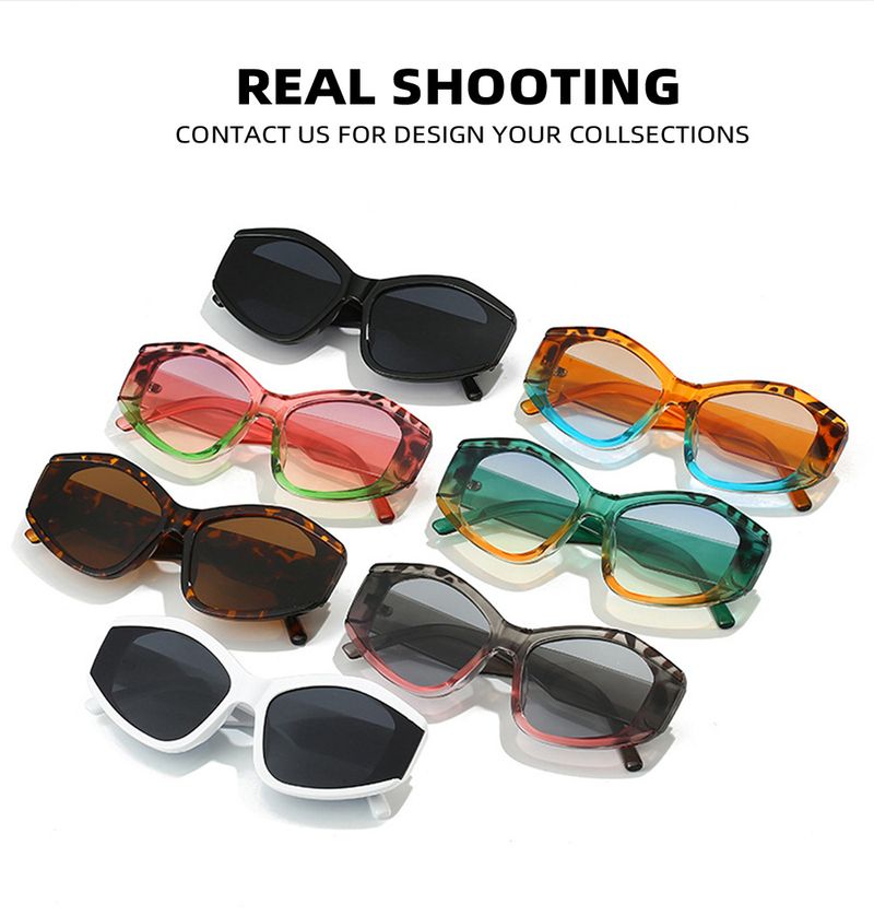 Polygonal Cat Eye Sunglasses - Personalized Stitching & Gradient Color (2025 Trendy INS Style, Fashion)_voghion.com