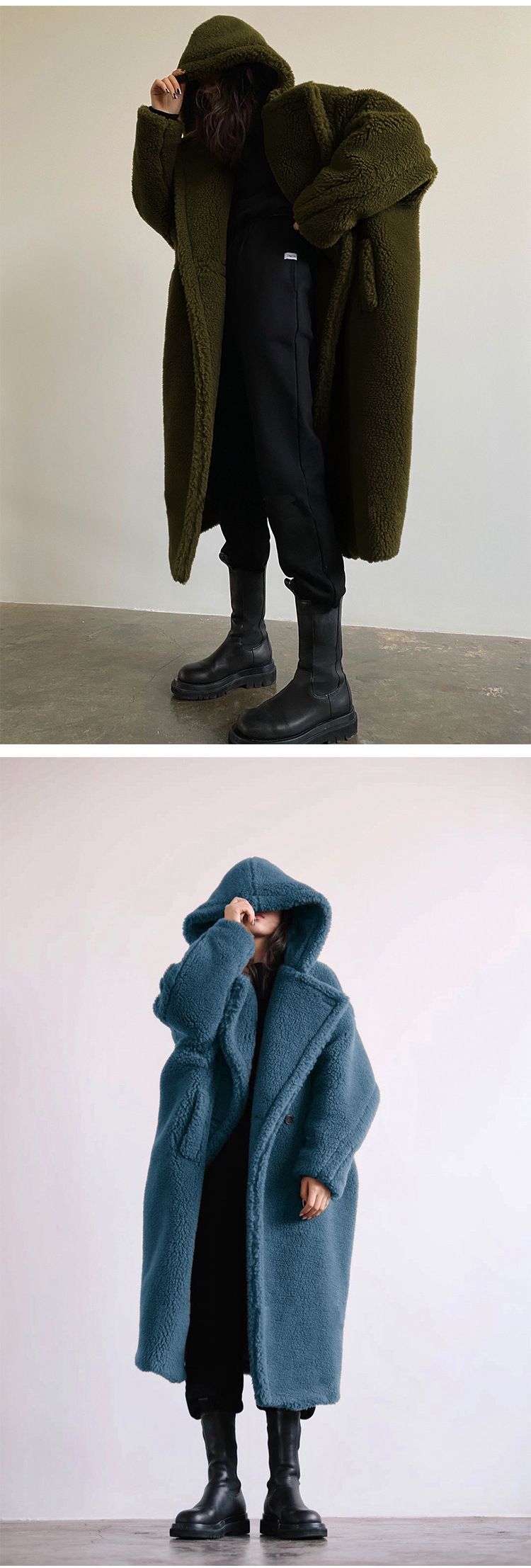 Damenbekleidung Herbst und Winter Lässiger Pelzmantel Damenmantel Mittellanger Kapuzenrevers Modischer Lammwolle-Temperament-Trend_voghion.com