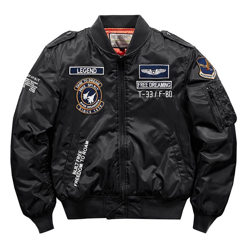 2024 Herren Winter Hip Hop Dicke warme Jacke Militär Motorrad Ma-1 Aviator Pilot Baumwolle Parka Männlich Baseball Bomber_voghion.com