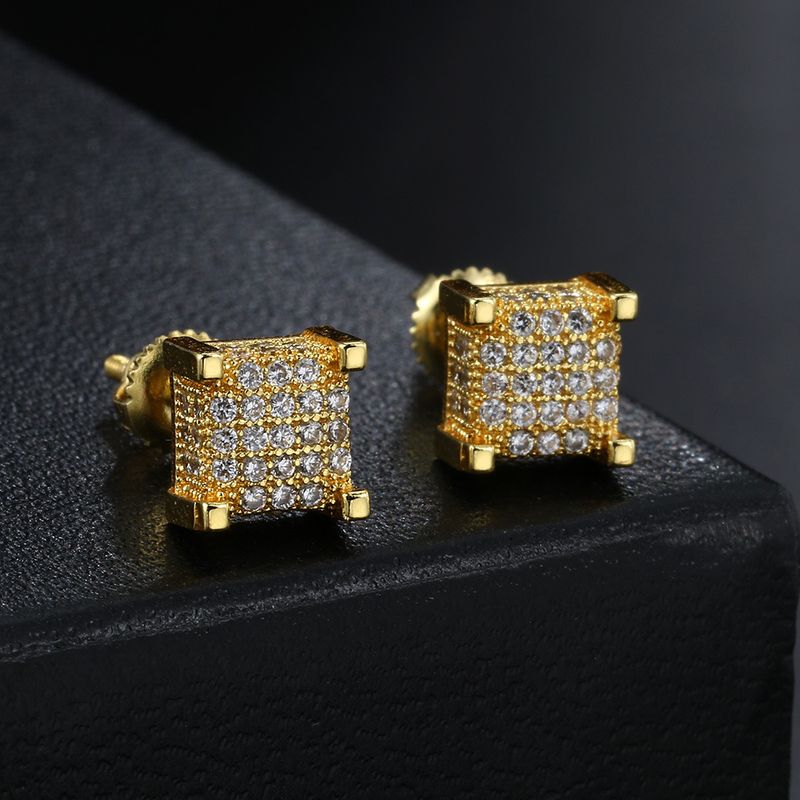 Orecchini da uomo con micro zirconi intarsiati e diamanti, orecchini hip-hop alla moda da strada_voghion.com