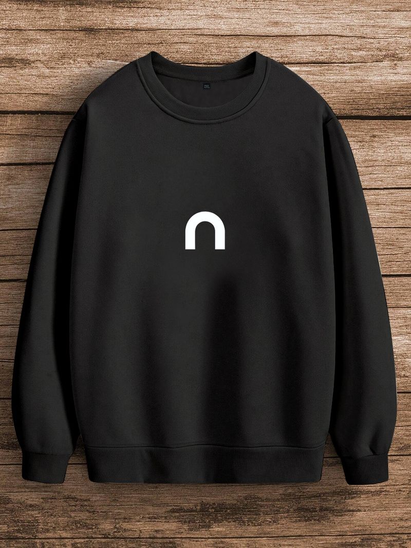 Maglione girocollo in pile polare tinta unita, da uomo, in cotone color caramella, a maniche lunghe, abbigliamento da lavoro_voghion.com