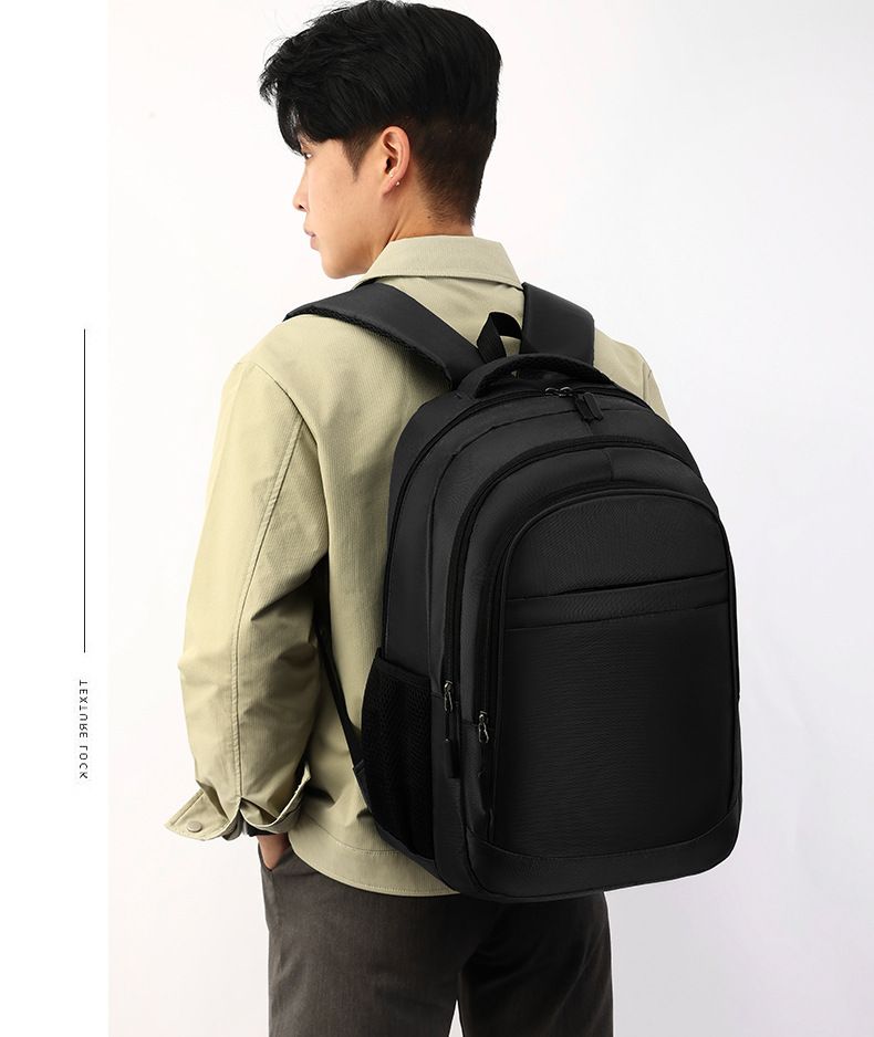 Multi Functional Men's Business Backpack Company Gift College Student Backpack Solid Color Simple Daily Commuting Backpack_voghion.com