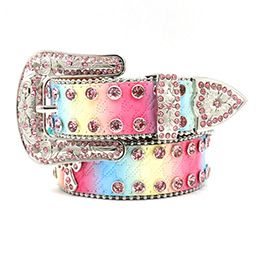 Waterdiamanten riem, universeel legeringskruis voor mannen en vrouwen, ingelegd met klinknagels, gepersonaliseerde hiphop, niche en internet_voghion.com