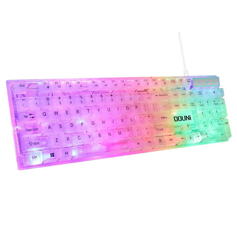 【Elegante e trasparente】 Tastiera cablata retroilluminata RGB - Sensazione meccanica, impermeabile e antipolvere, scorciatoie multimediali, personalizza i tuoi effetti luce_voghion.com