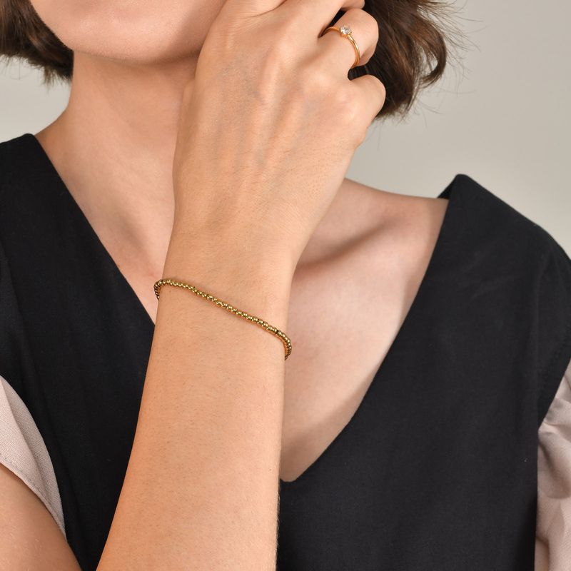 Damenschmuck Edelstahl Glatte Stahlperlen Perlenarmband Gold Persönlichkeit Mode Frühlingswasserschmuck_voghion.com