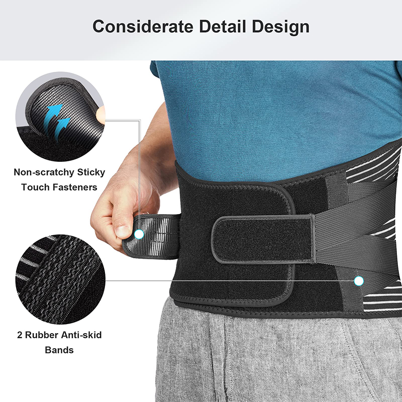 Pull Back Double Lumbar Support Belt Waist Workout Corset Men Spine Decompression Waist Trainer Brace Back Pai_voghion.com