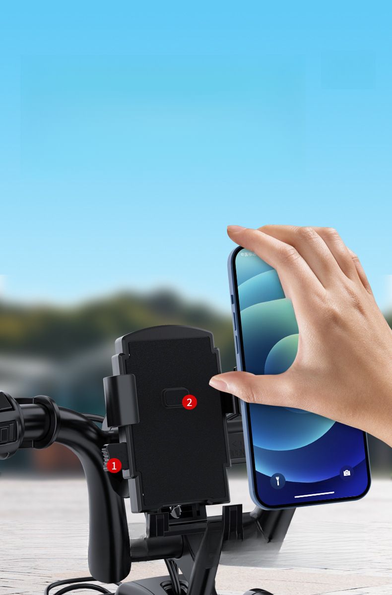 Support de téléphone pour moto, navigation pour vélo de montagne, absorption des chocs, anti-secousses, rotation à 360°_voghion.com