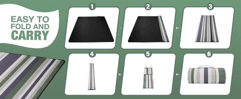 Outdoor Blanket Extra Large - X 203.20cm Portable Waterproof Blanket, Machine Washable 3-Layer Foldable Picnic Mat With_voghion.com