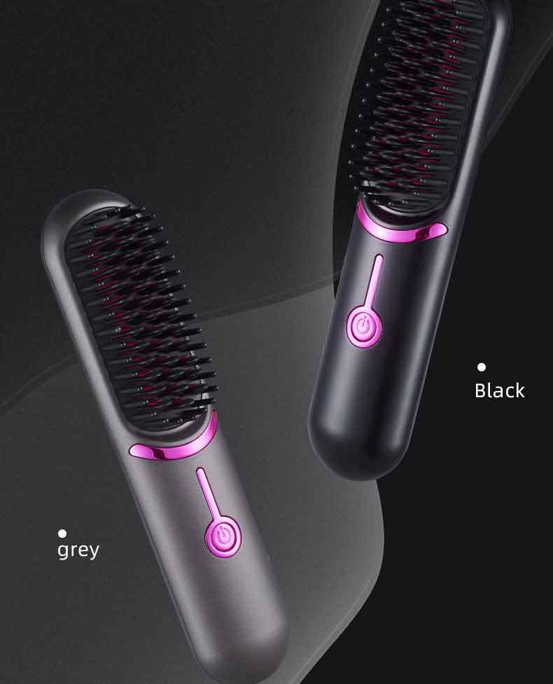 Neuer tragbarer Haarglätter mit USB-Ladefunktion zum Locken und Styling mit doppeltem Verwendungszweck, flauschiger Kamm akzeptiert_voghion.com