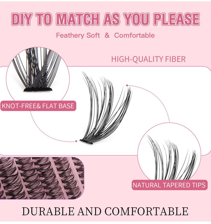 False Eyelashes Hot Melt False Eyelashes 300 Clusters 8 16mm Segmented Eyelashes Thick Curled Stage Makeup False Eyelashes_voghion.com
