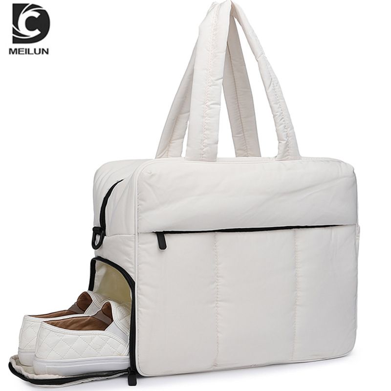 Single Shoulder Handheld Tote Winter Cotton Jacket Women Large Capacity Space Crossbody Travel Picnic Bag Men_voghion.com