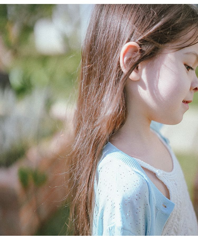 "Breathable Knit Cardigan For Girls – Lightweight Summer Cover-Up With Hollow Design & UV Protection"_voghion.com