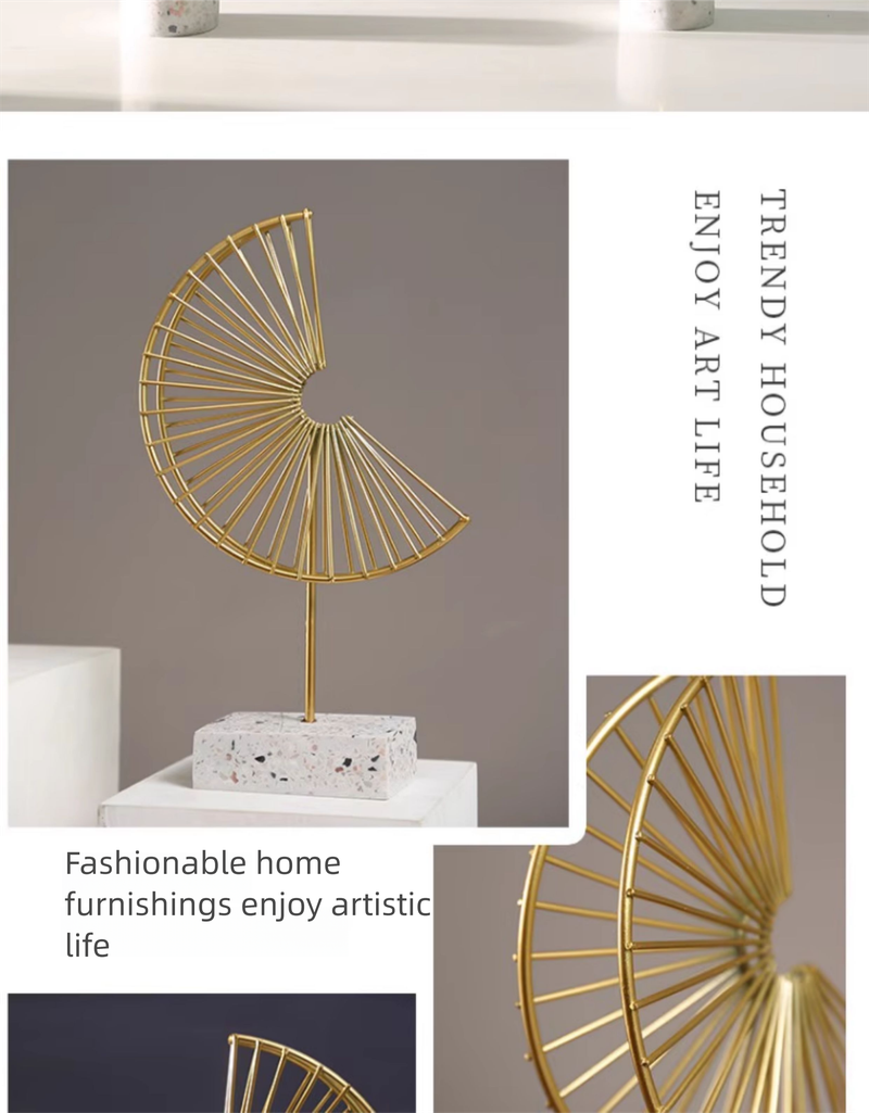 Leichte Luxus-Metall-Haus Wohnzimmer Eingang TV Weinschrank Dekorationen Büro Desktop Nordic Craft Ornamente_voghion.com