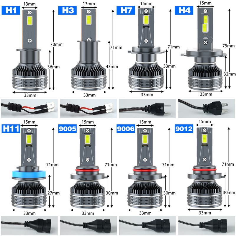 XSTORM Scheinwerfer H1 H4 LED H8 H11 9005 HB3 9006 HB4 9012 Hir2 Led-lampe Canbus Licht Automobil Kit H7 Turbo auto Nebel Lampe_voghion.com