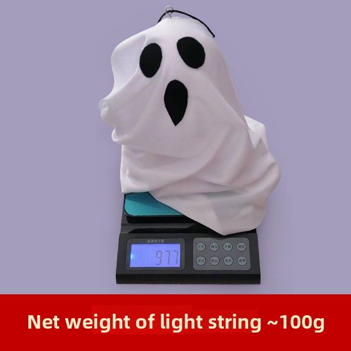 Decorazione per feste di Halloween a LED, luce d'atmosfera, fantasma bianco luminoso fai da te, forma horror, decorazione per interni_voghion.com
