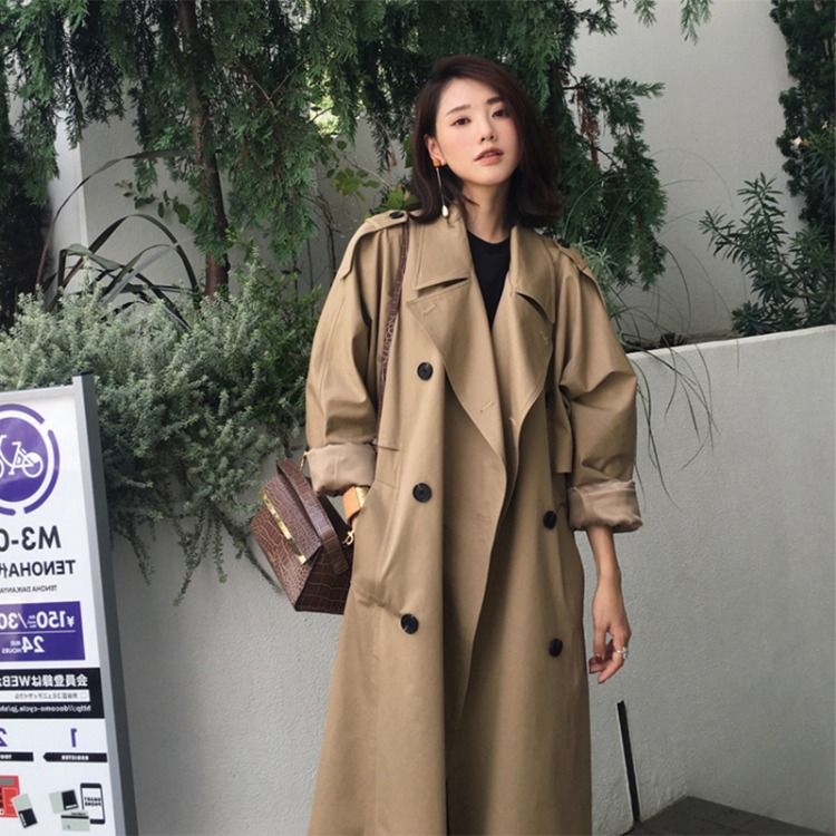 Women's Clothing Women's Windbreaker Women Mid-Length Spring Autumn 2025 New Korean Style Casual Khaki Student Trendy Coat Female Ins Trend_voghion.com