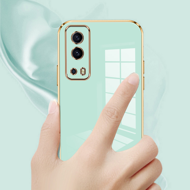 For vivo Y72 5G Case Luxury Square Plating Vivo Y52 5G Phone Case vivo Y75S Y72 Y52 ShockProof Silicone V2041 v2053 Back Cover_voghion.com