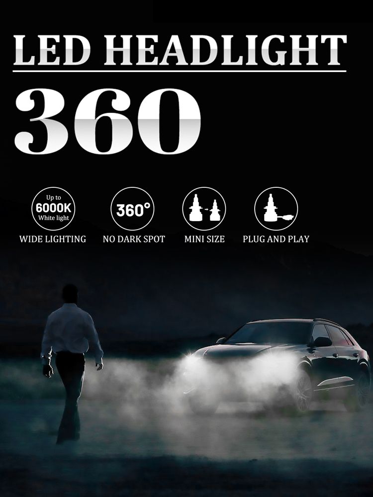 Duaision H7 Bulb Canbus H1 H8 H9 H11 Fog Lights 9006Hb4 9005 Hb3 Led Lamps360 30000LM 300W 3D Auto 6000K Super Mini_voghion.com