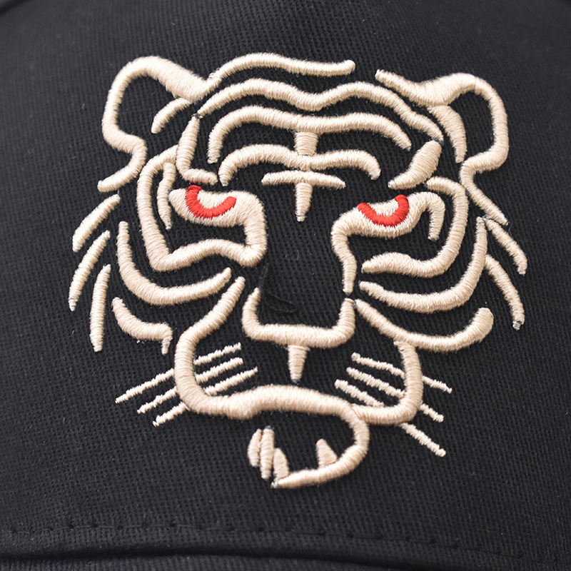 Gorra de béisbol con bordado de tigre de algodón para hombre, gorras de camionero de ocio de verano para mujer, gorro de Hip Hop, gorras Snapback Unisex, gorra de sombrilla_voghion.com
