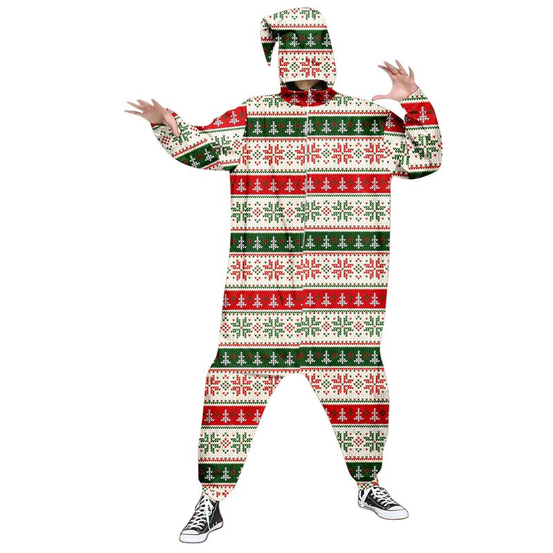 Macacão engraçado masculino com capuz e moletom de lã outono inverno_voghion.com