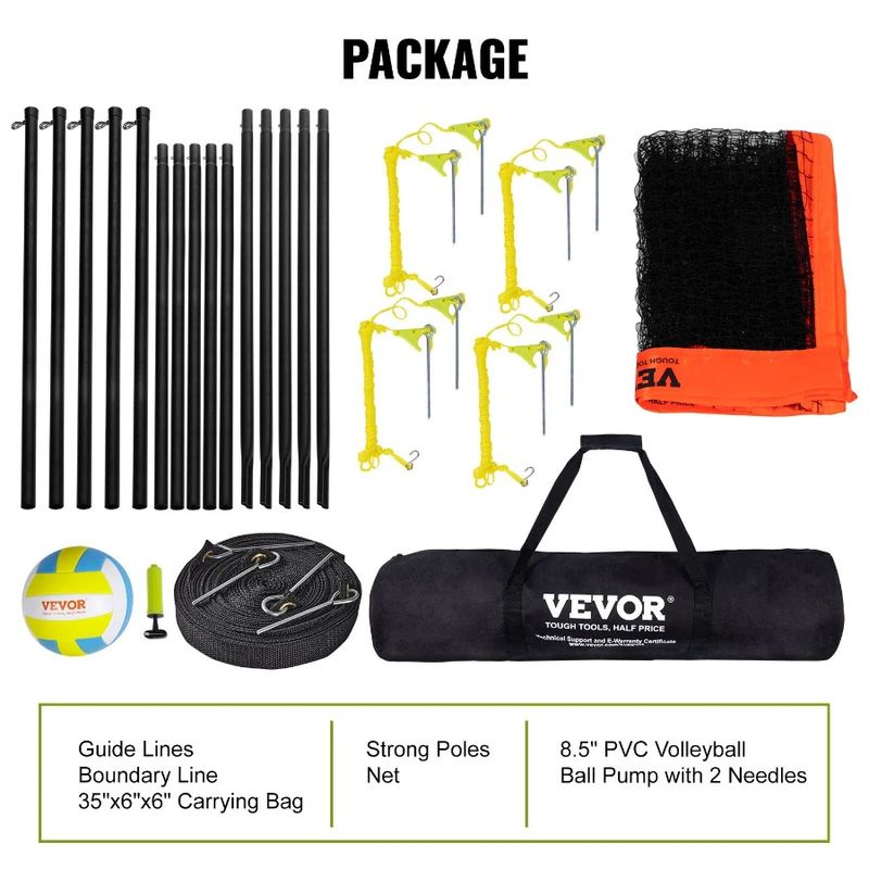 With Net Set Carrying 4Way Volleyball Backyard Portable Net For Volleyball Net Adjustable Beach Lawn Outdoor Height Badminton_voghion.com
