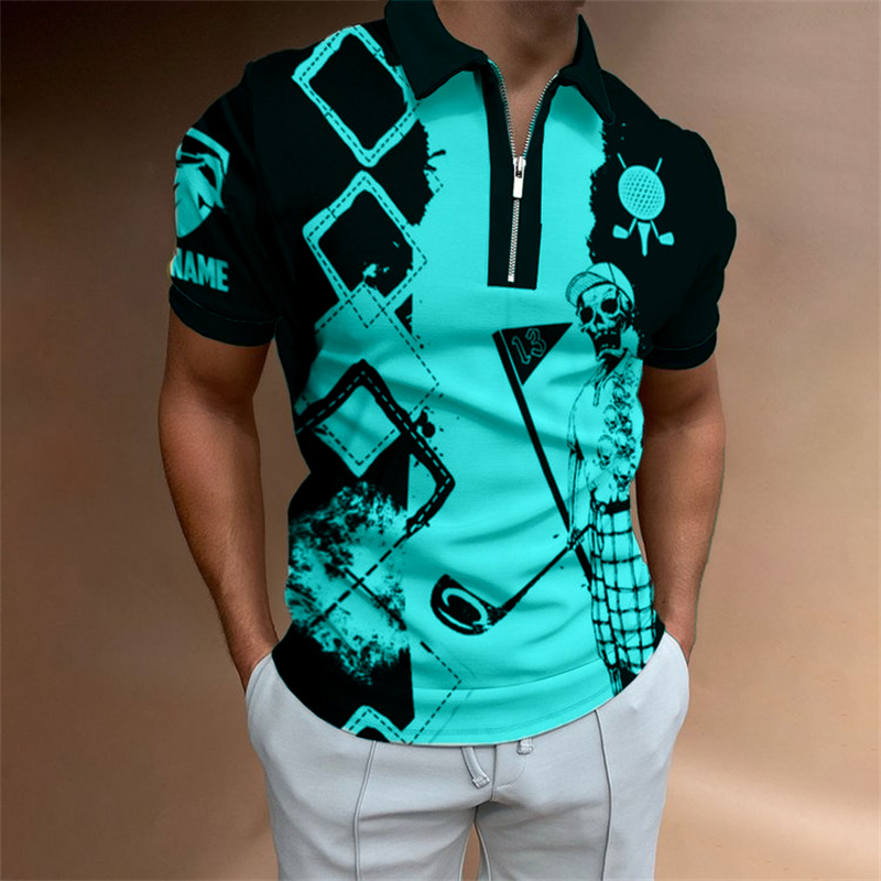 Polo pour homme, chemise de golf de qualité, mode professionnelle, haut à rayures, manches courtes, été_voghion.com