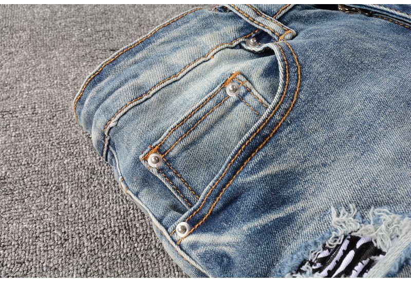 Abbigliamento maschile, marchio di moda di alta moda, tendenza abbigliamento maschile, jeans aderenti elasticizzati con toppe sul ginocchio, pantaloni skinny_voghion.com