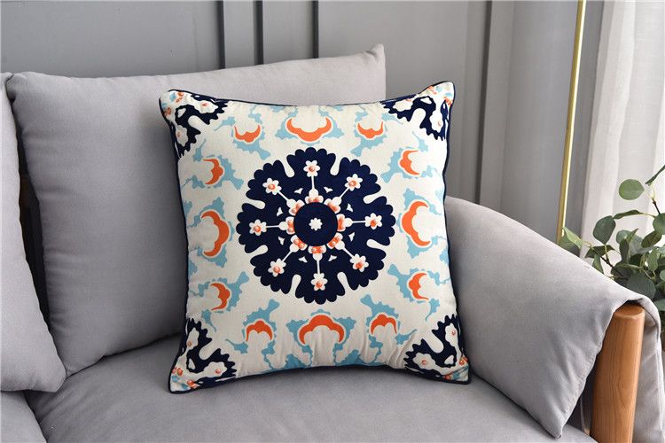 Cuscino con ricamo di perline con motivo geometrico americano di origine transfrontaliera, leggero, di lusso, in stile corte, con ricamo, copridivano_voghion.com