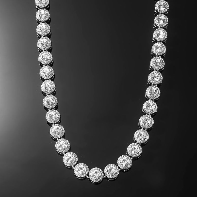 Hiphop geometrische legering inleg Zirkoon herenarmbanden ketting_voghion.com