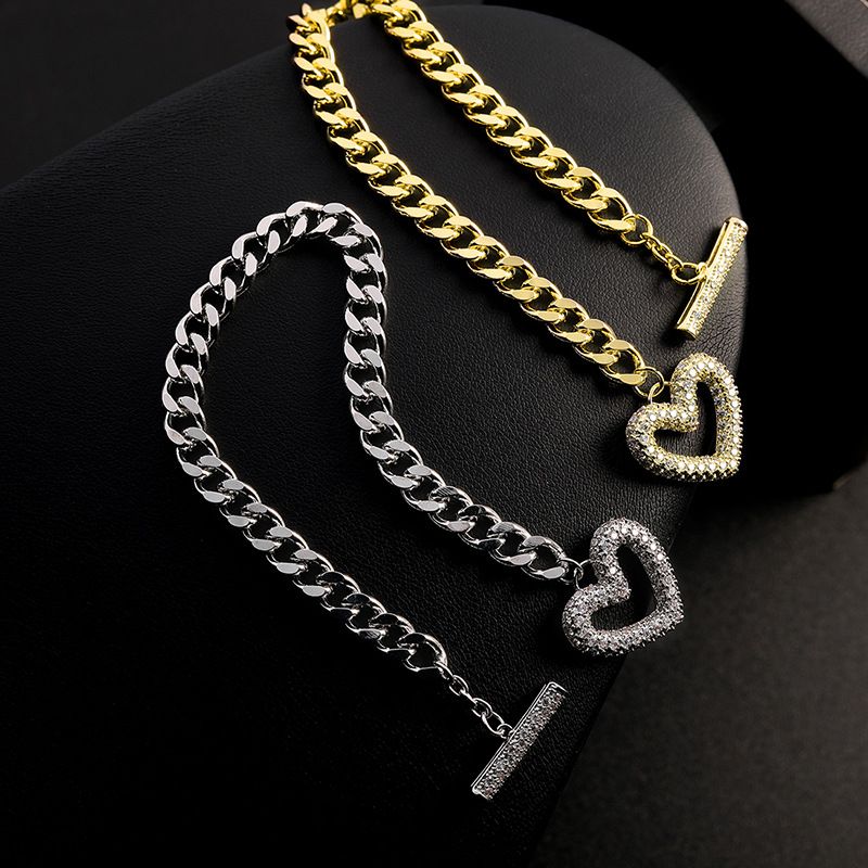 Collana con ciondolo a forma di cuore in acciaio inossidabile con zirconi, per coppie, in acciaio al titanio, con cristalli_voghion.com