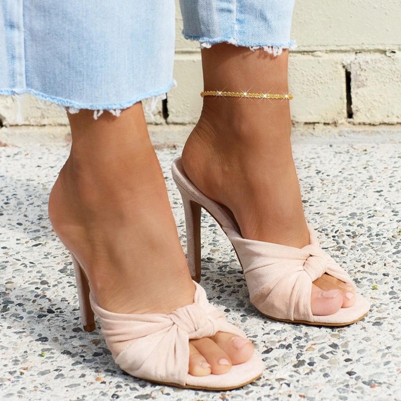 Cavigliera da donna alla moda con placcatura in acciaio al titanio geometrica_voghion.com