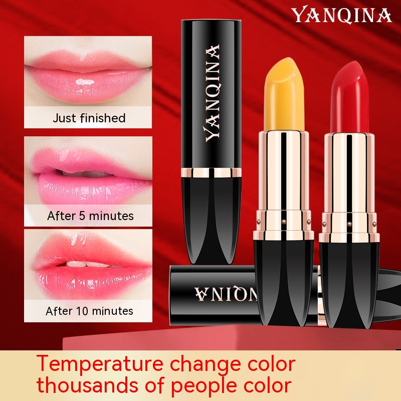 YANQINA carotene red cherry color changing moisturizing, fading, non staining cup waterproof lipstick_voghion.com