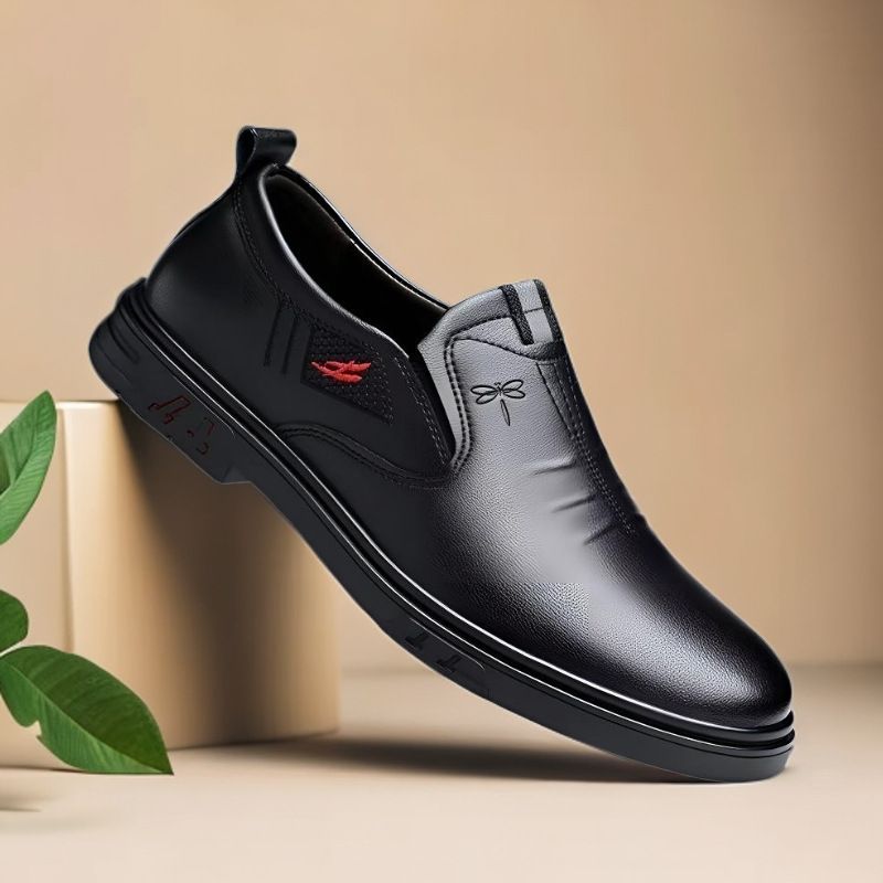 Zapatos casuales Dragonfly con suela sin cordones de cuero suave para hombre, el modelo más vendido_voghion.com