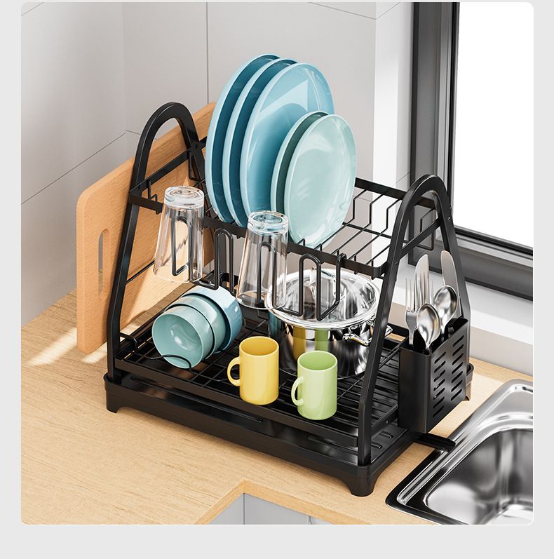 Scaffale portaoggetti per ciotole e piatti, scaffale portaoggetti da cucina, scaffale multifunzionale per ciotole e bacchette, scaffale portaoggetti da tavolo per la casa_voghion.com