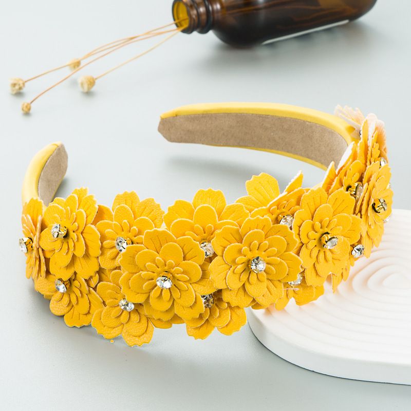 Harmony Korean Edition Kleine frische bunte Blumenkopfbedeckung Glasbohrer Trendy Hoops Haarschmuck für Damen_voghion.com