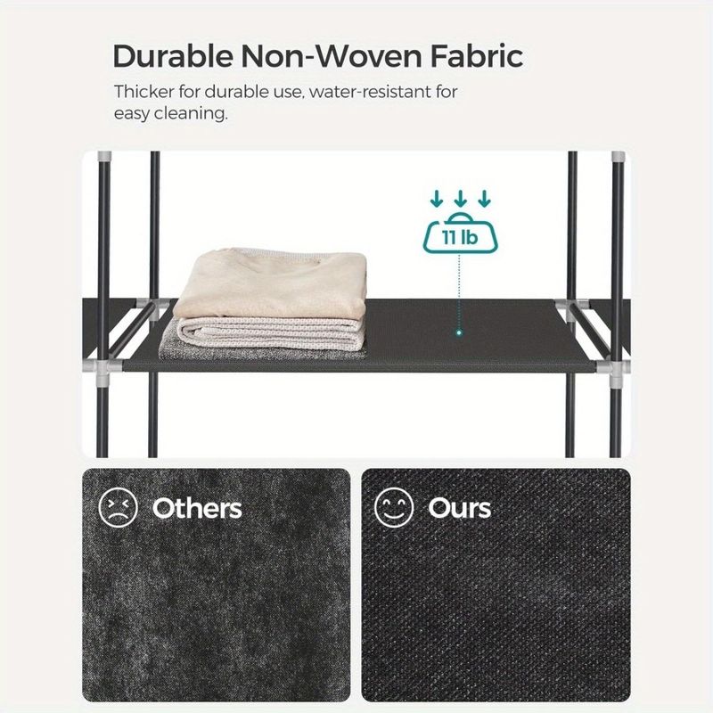 69 With 59 Dust NonWoven Compartments 17.7 Rack X Freestanding X Cover Wardrobe 12 Portable Organizer Clothes In Storage Closet_voghion.com