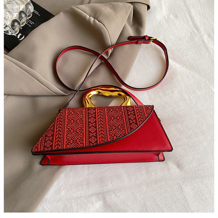 French Shell 2024 New Trendy Western style Electroplated Handbag Printed Splicing Bag_voghion.com
