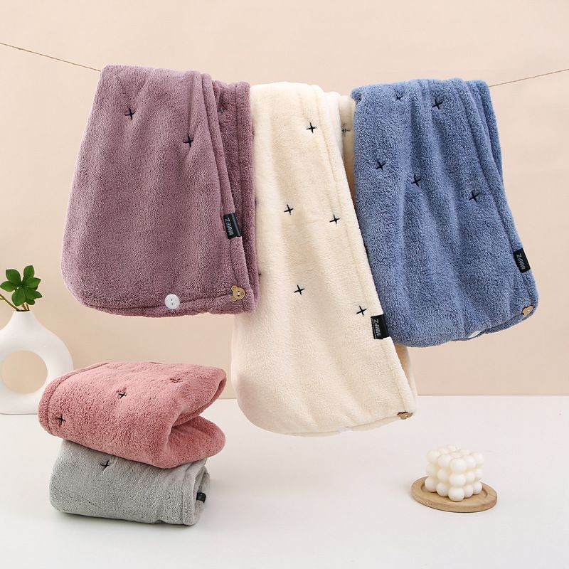 Lillian Coral Fleece Thickened Soft Strong Absorbent Quick-Dry Shower Cap New Hair Drying Towel Home Use Head Wrap_voghion.com