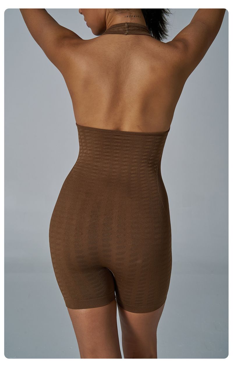 Atmungsaktiver, gestrickter, enger Anzug für Damen, sexy, hüfthebender, lässiger Yoga-Overall_voghion.com