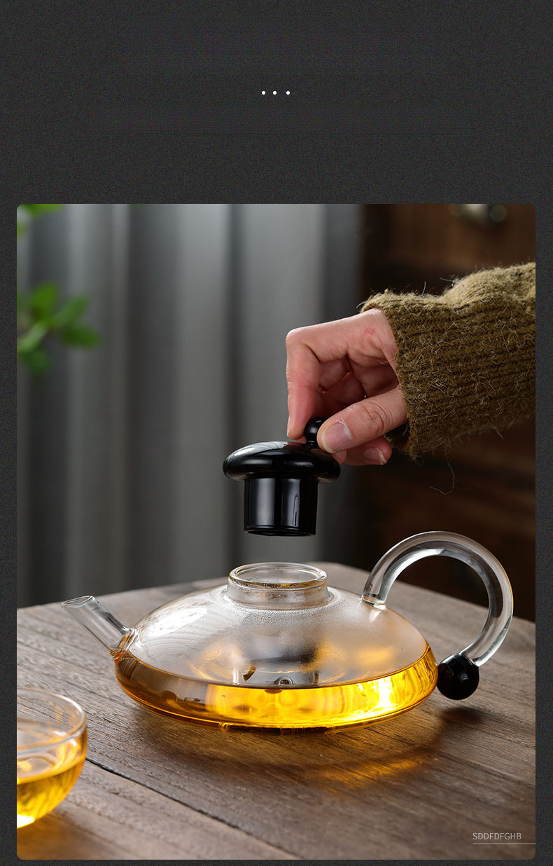 Set di lusso in vetro Nordic Light, caffettiera per tè e caffè, con coperchio a coda di topo, per fiori e frutta, stile europeo di alta qualità_voghion.com