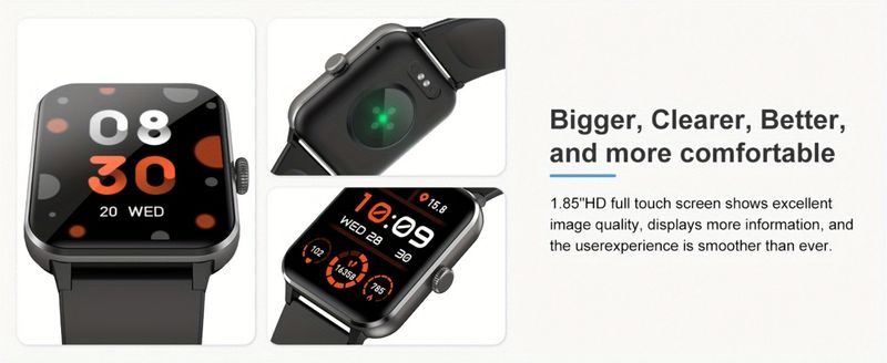 Chytré hodinky Blackview, fitness hodinky s monitorováním aktivity, kompatibilní s nejnovějšími modely Android a iPhone 2024, černé_voghion.com