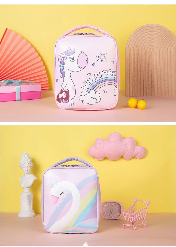 New Unicorn Lunch Box Bag Bento Bag with Insulation and Large Capacity New Portable Oxford Cloth Children's Cartoon Lunch Bag_voghion.com