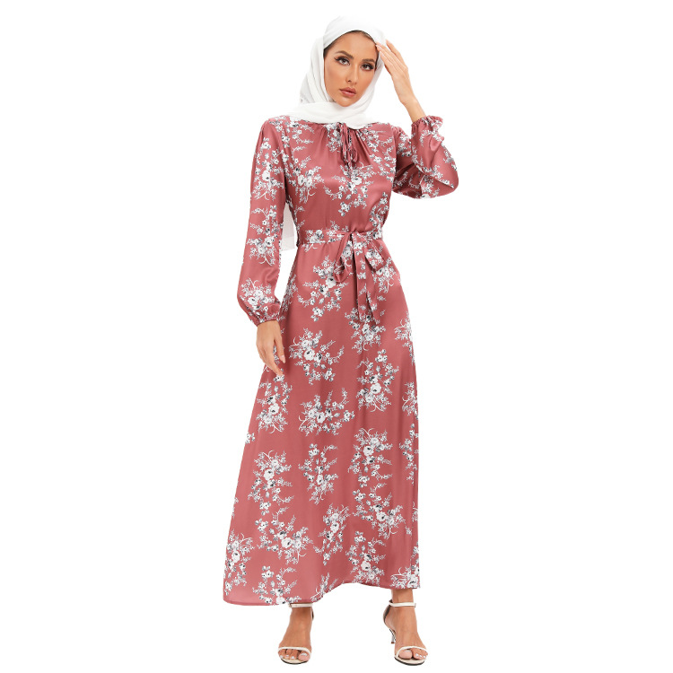 Vestido túnica de satén elegante para mujer._voghion.com